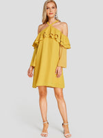 NEW FEELING Womens Yellow Mini Dresses