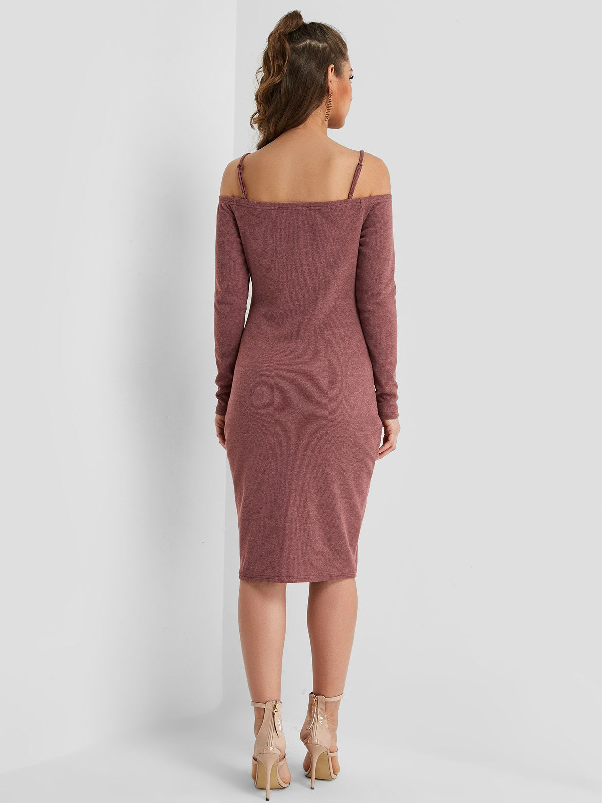 ODM Ladies Long Sleeve Midi Dress