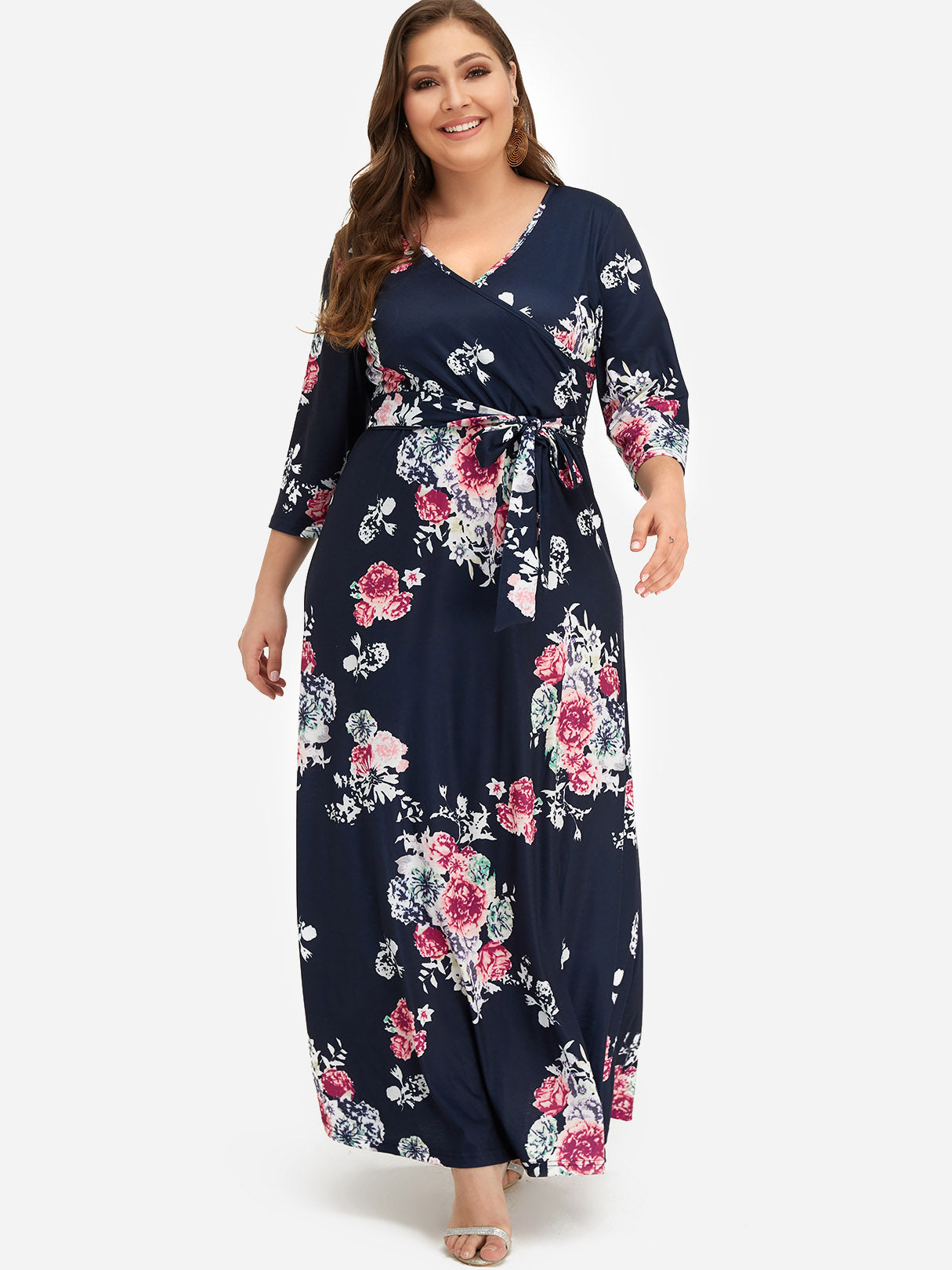 OEM ODM Womens 3/4 Sleeve Plus Size Dress