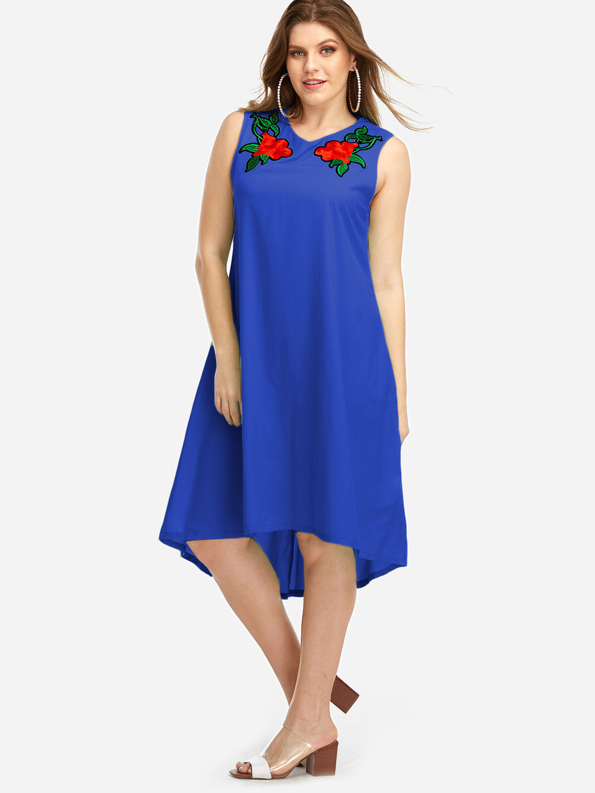Custom Ladies V-Neck Plus Size Dresses