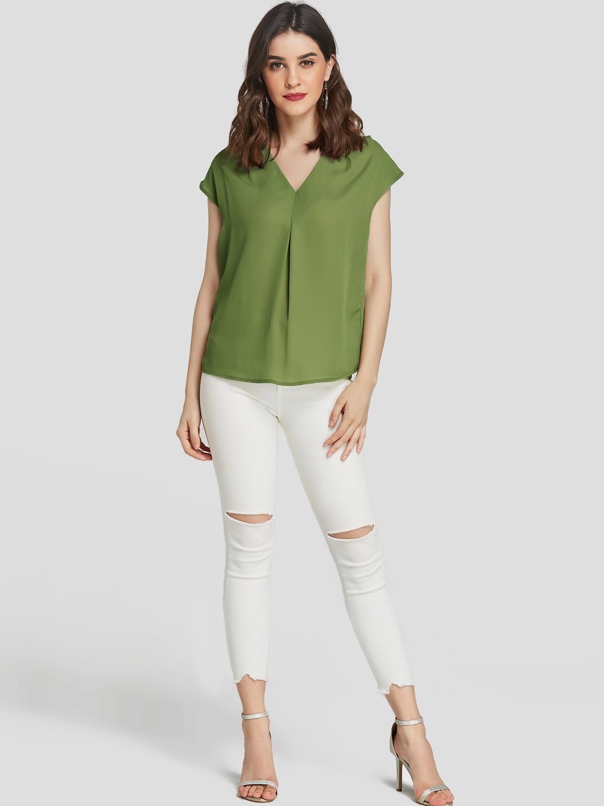 NEW FEELING Womens Green Blouses