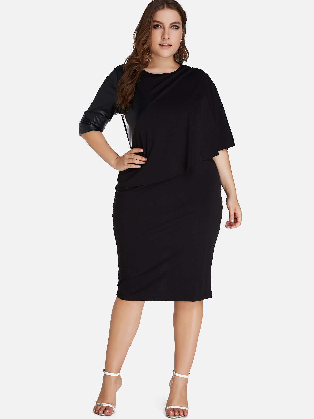 OEM ODM Womens Half Sleeve Plus Size Midi Dress