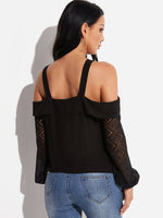 NEW FEELING Womens Black Blouses