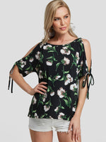 Wholesale Cold Shoulder Short Sleeve T-Shirts