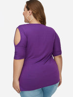 NEW FEELING Womens Purple Plus Size Tops