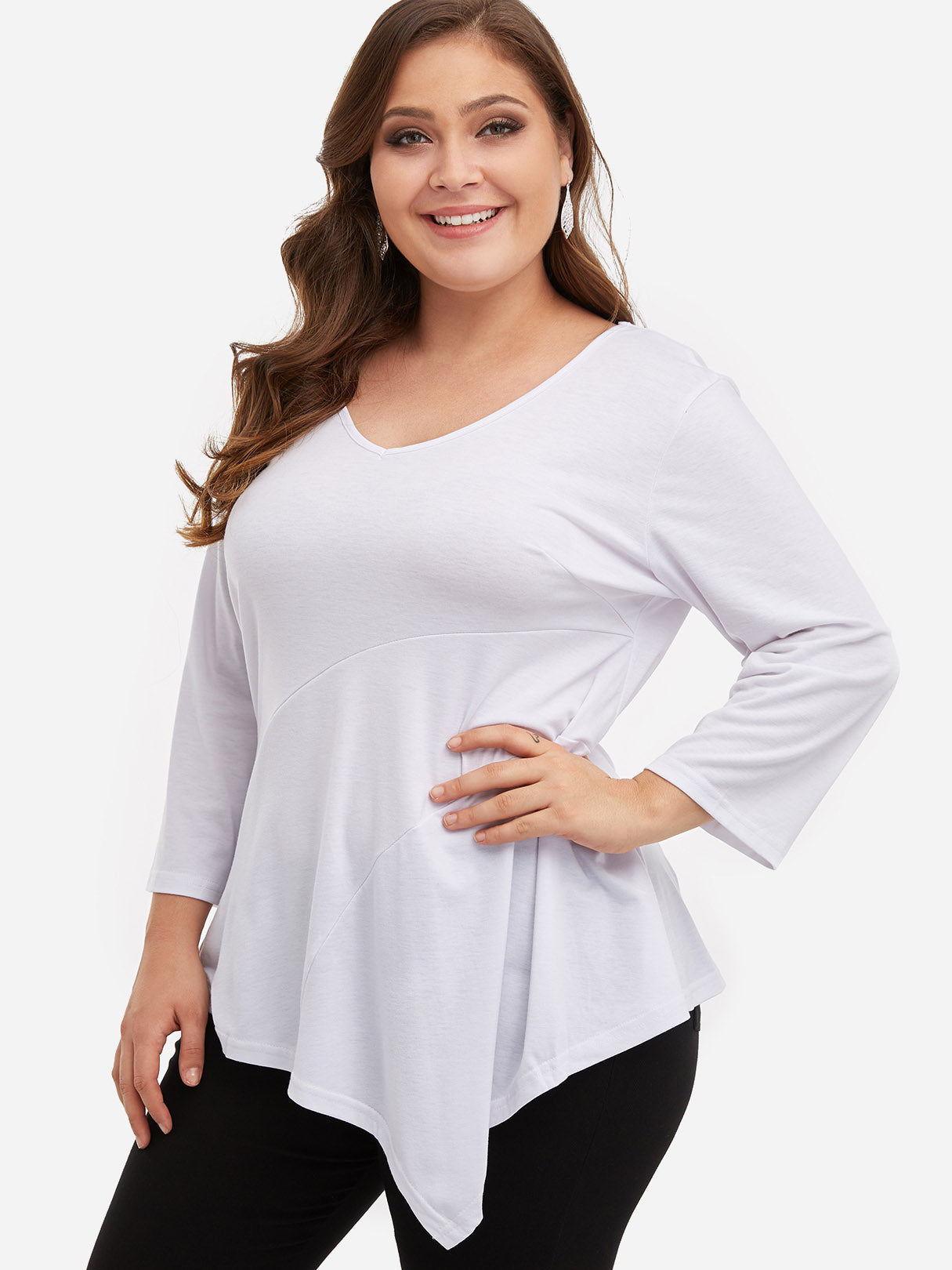 OEM Ladies White Plus Size Tops
