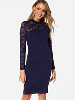 Custom Simple Red Long Sleeve Dress