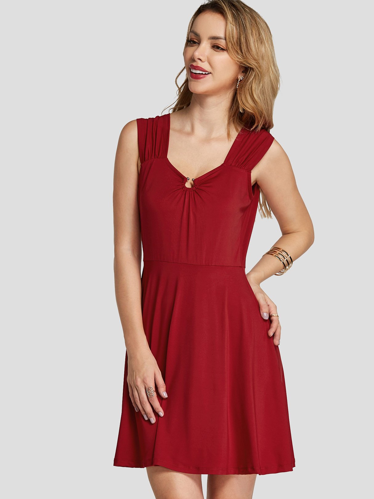 OEM Ladies Red Casual Dresses