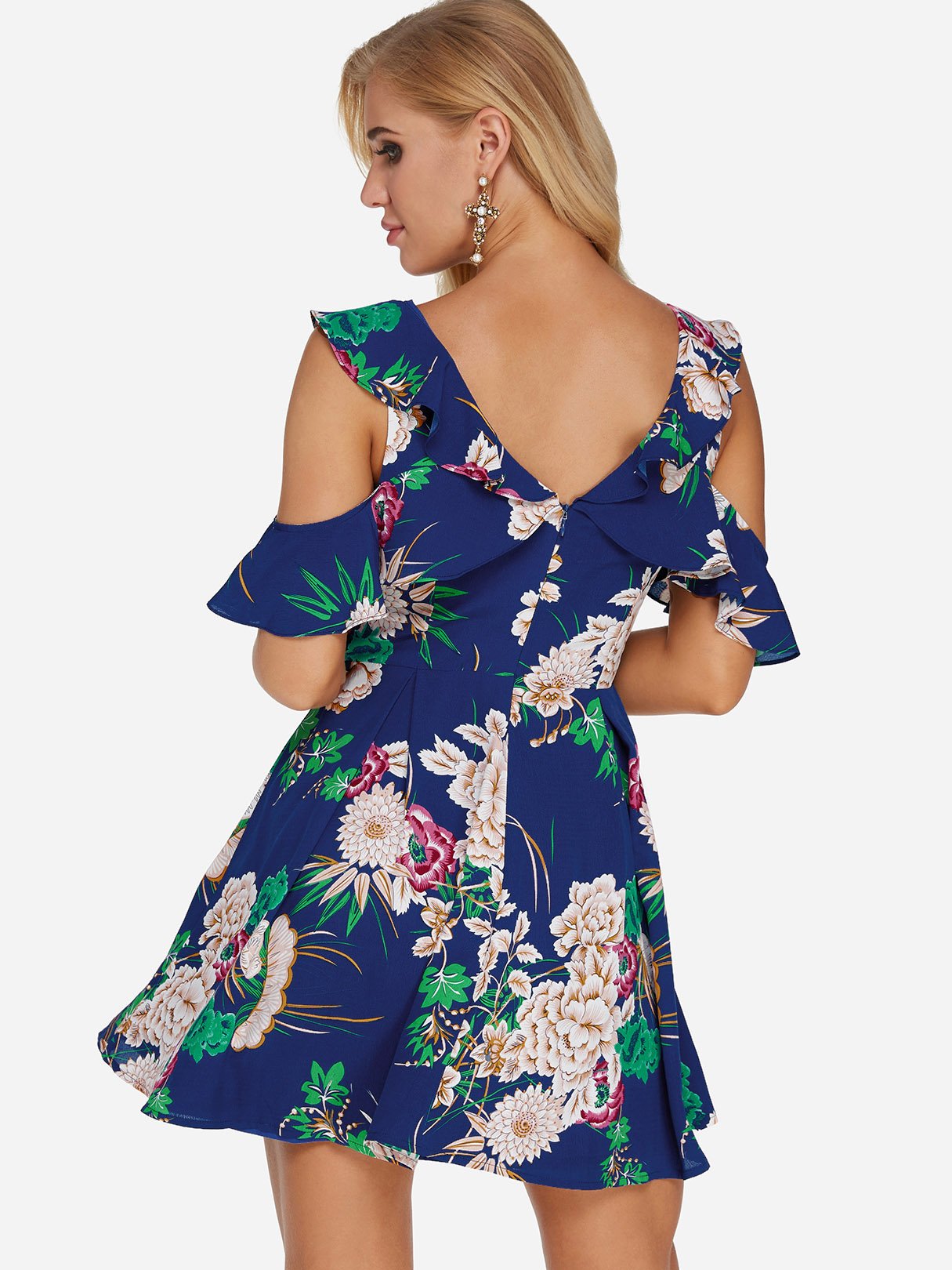 NEW FEELING Womens Navy Floral Dresses