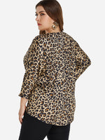 NEW FEELING Womens Leopard Plus Size Tops