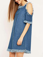 OEM Ladies Blue Casual Dresses