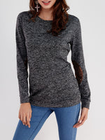 Wholesale Round Neck Plain Sequins Embellished Long Sleeve T-Shirts