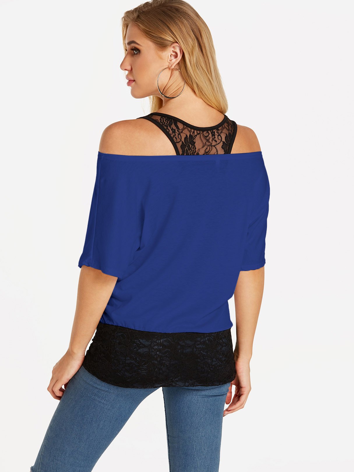 Ladies Black V Neck Top