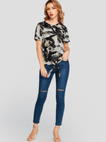 NEW FEELING Womens Black T-Shirts
