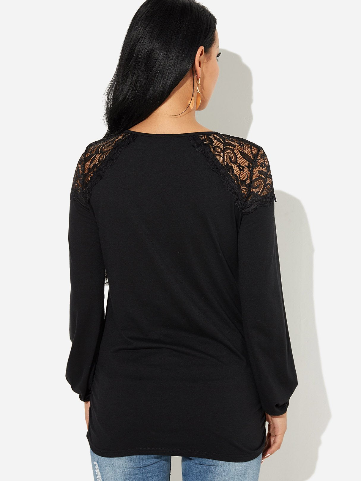 NEW FEELING Womens Black T-Shirts
