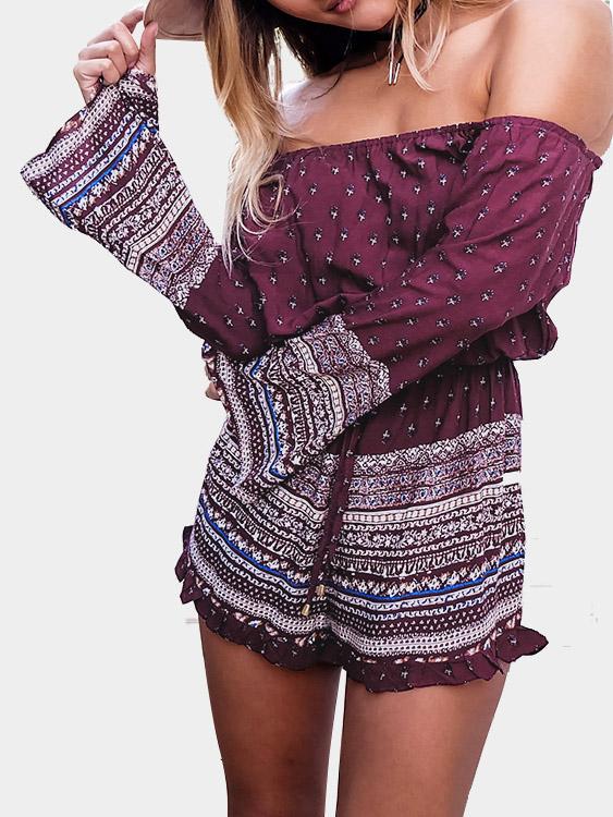 Wholesale Off The Shoulder Drawstring Waist Playsuit