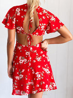 NEW FEELING Womens Red Casual Dresses