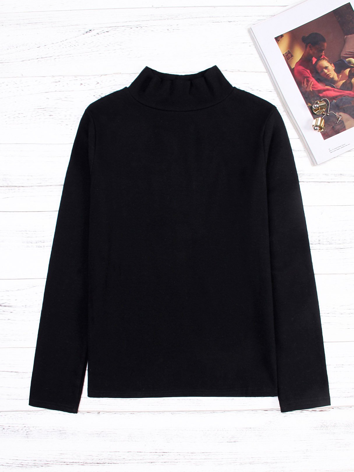Wholesale High-Neck Long Sleeved Top