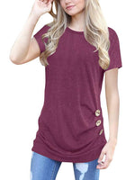 Wholesale Round Neck Short Sleeve Purple T-Shirts