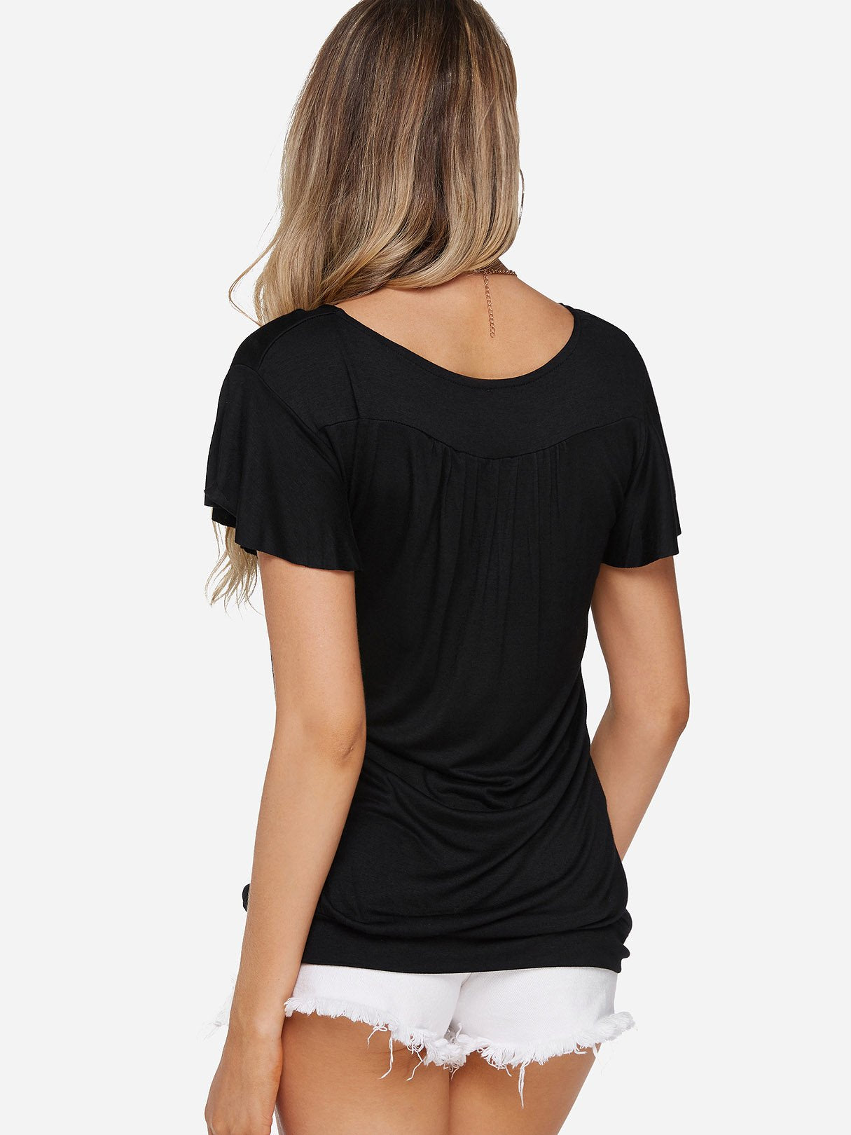 NEW FEELING Womens Black T-Shirts