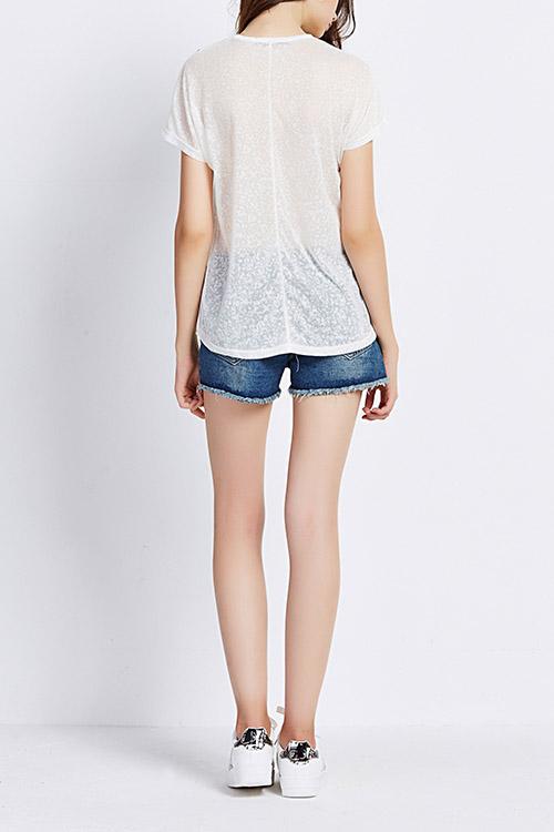 NEW FEELING Womens White T-Shirts