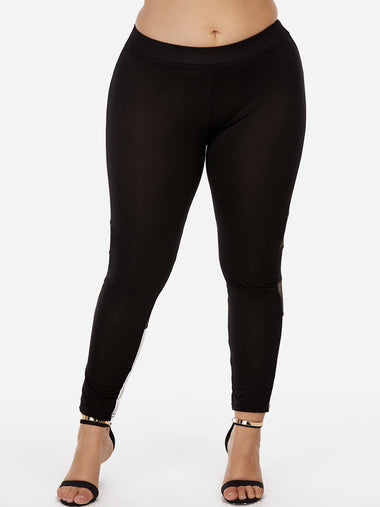 Wholesale Plus Size Chic Mesh Leggings