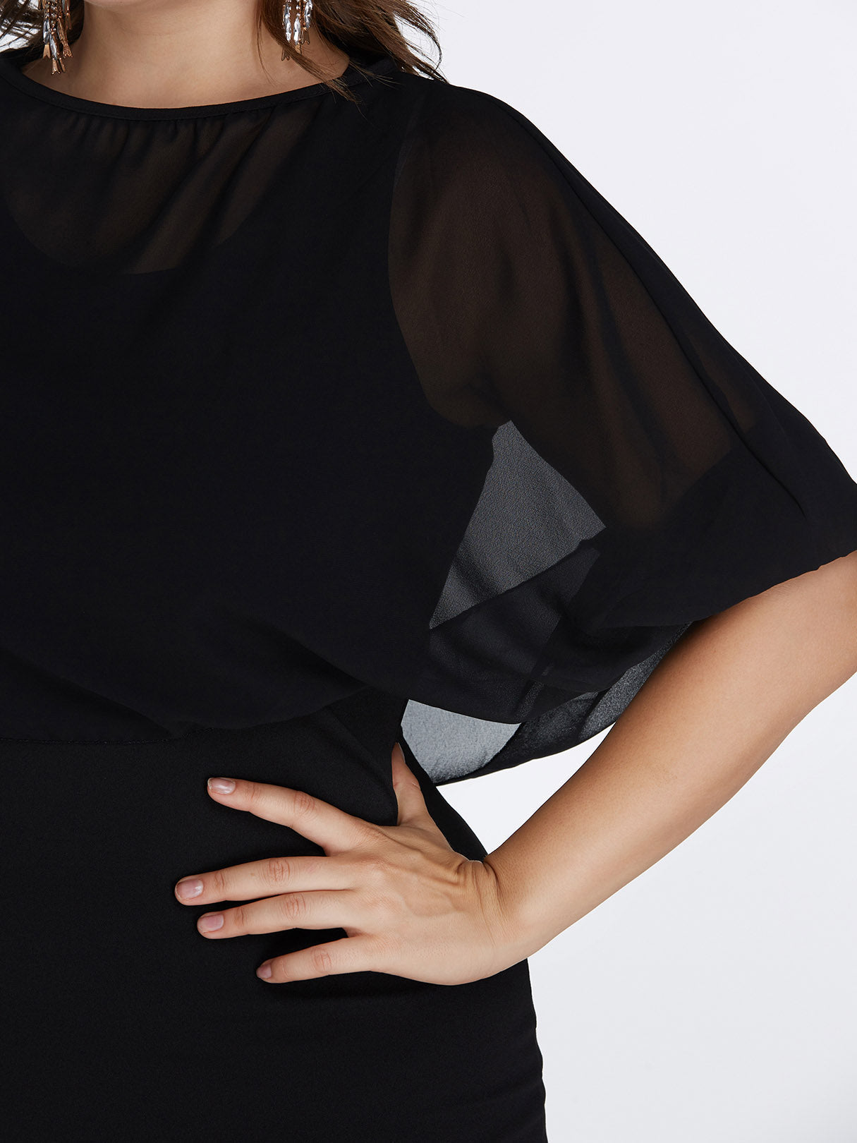 ODM Ladies Half Sleeve Plus Size Mini Dress