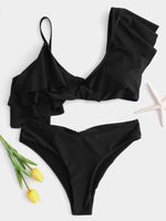 NEW FEELING Womens Black Bikinis