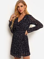 OEM Ladies Black V-Neck Dresses