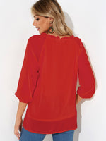 NEW FEELING Womens Red Blouses