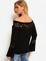 NEW FEELING Womens Black T-Shirts