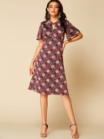 NEW FEELING Womens Burgundy Casual Dresses