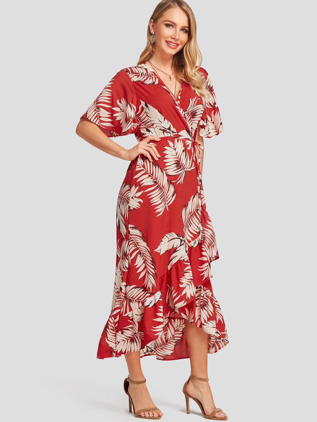 OEM Ladies Red Maxi Dresses