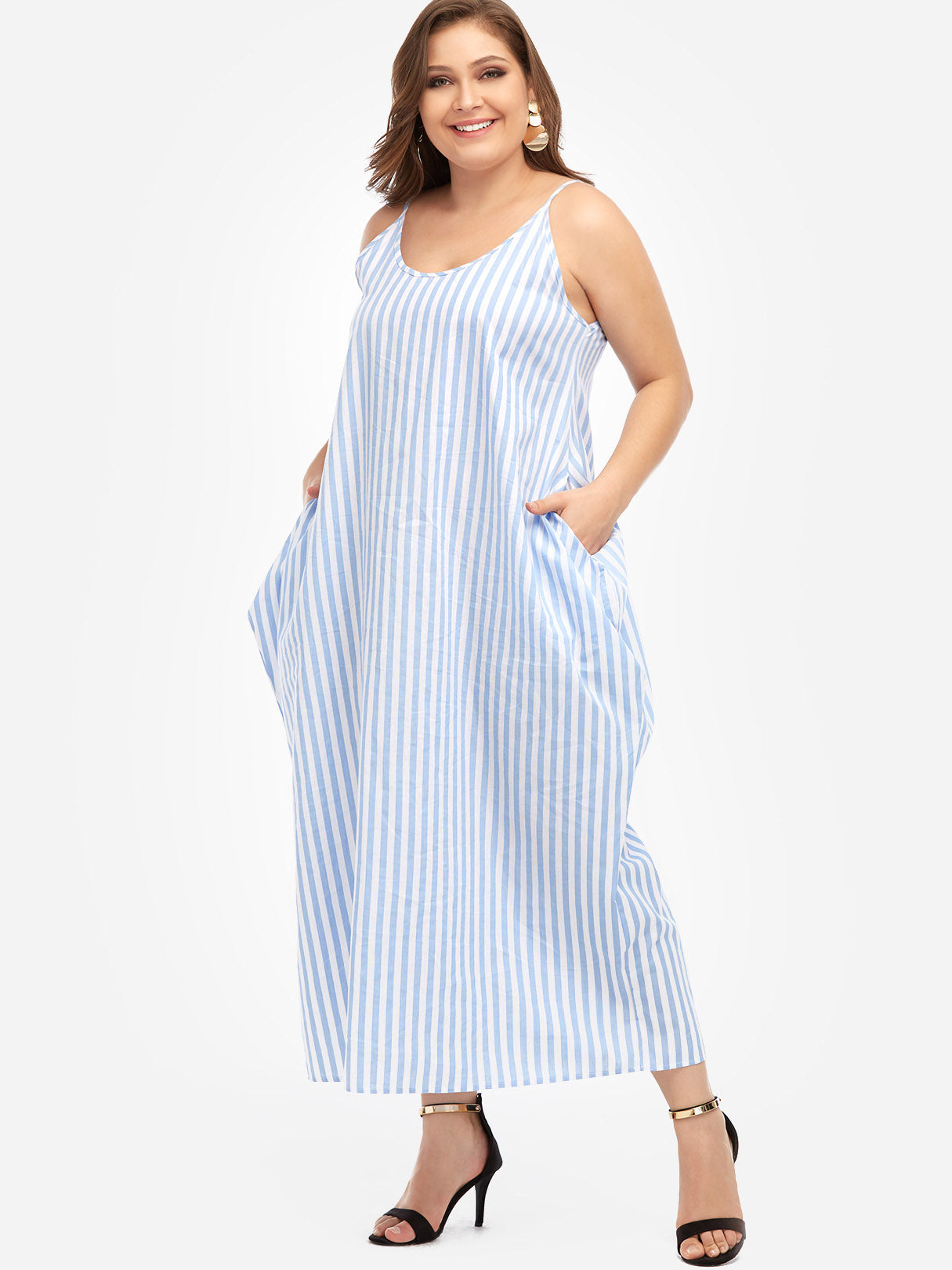 OEM Ladies Sky Blue Plus Size Dresses