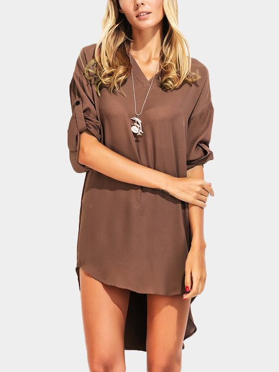 OEM Ladies Brown Casual Dresses