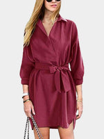 OEM ODM Womens Burgundy V-Neck Dresses