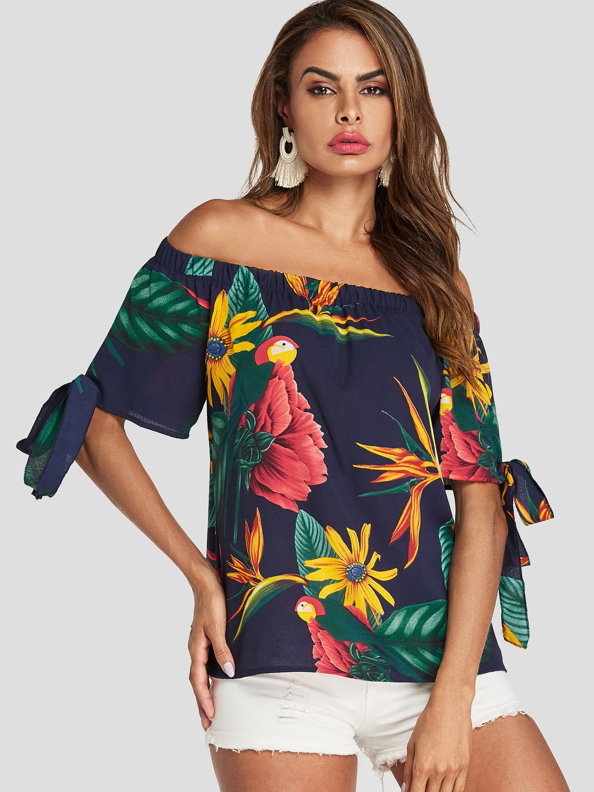 Custom Womens Floral Print Blouses