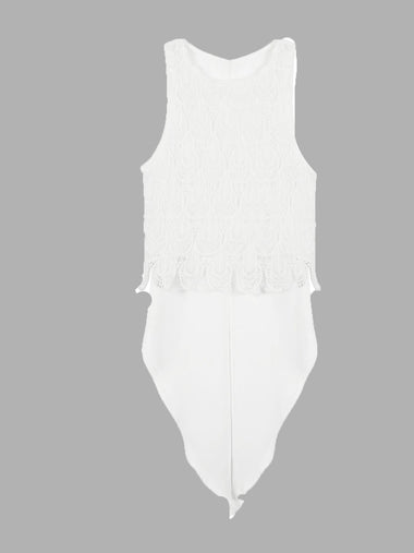 Wholesale Lace Insert Peacock Feather Pattern Tank Top