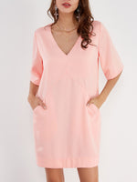 ODM Ladies Half Sleeve Shirt Dress