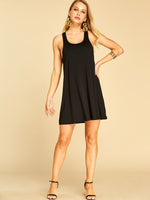 NEW FEELING Womens Black Casual Dresses