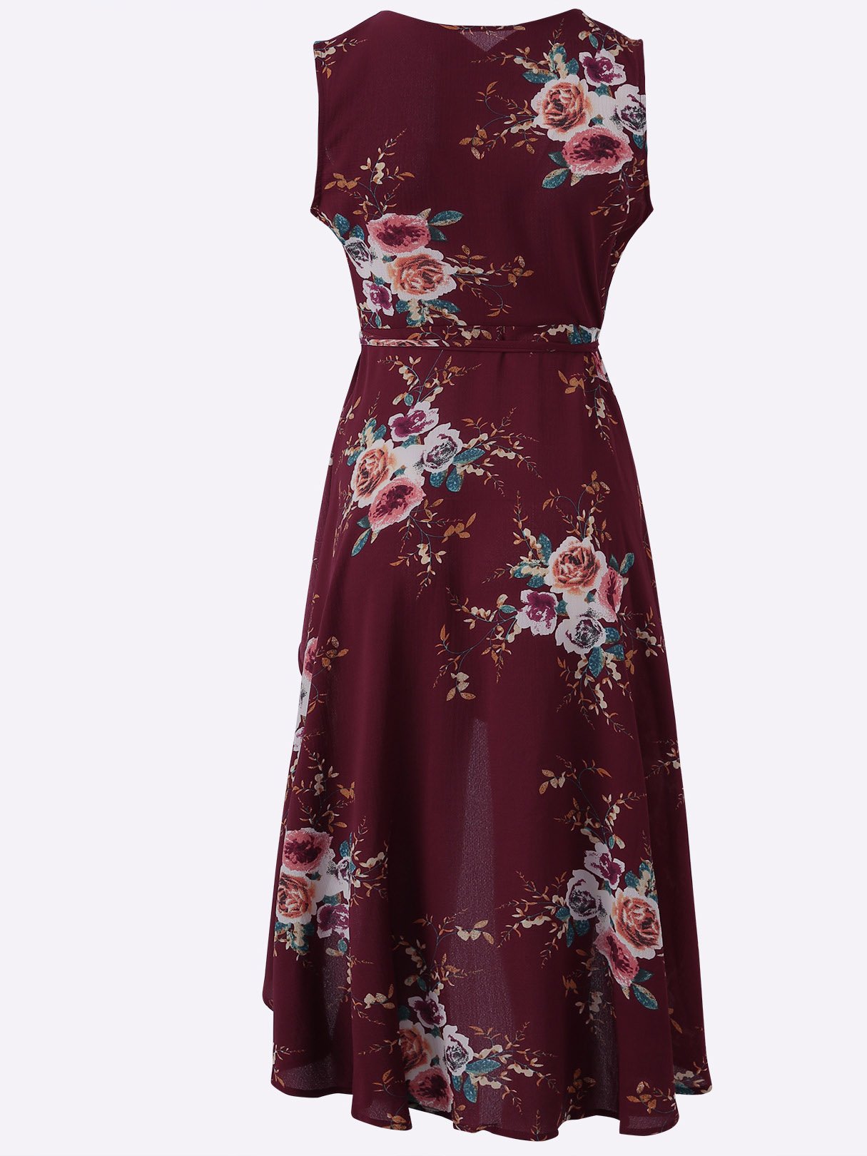 OEM Ladies Burgundy Floral Dresses