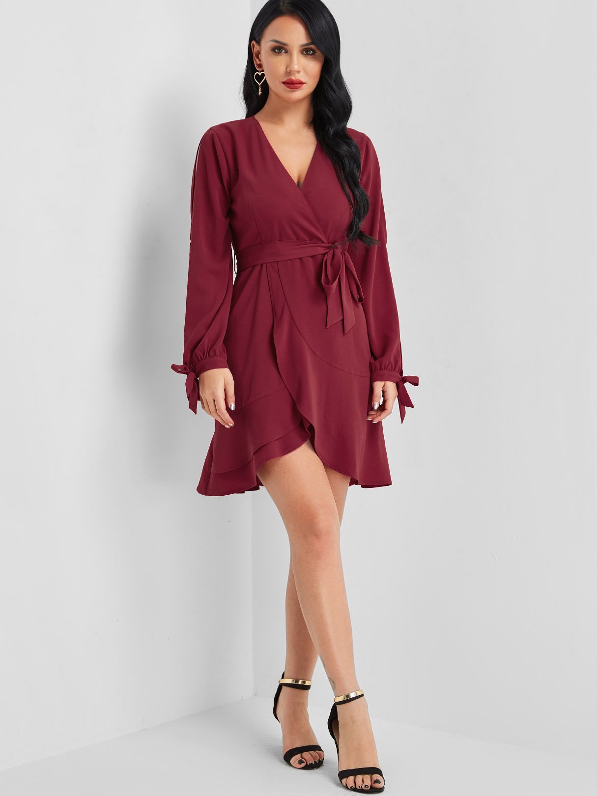 NEW FEELING Womens Burgundy Mini Dresses