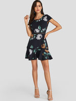 NEW FEELING Womens Navy Floral Dresses
