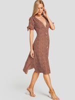 OEM Ladies Red Midi Dresses