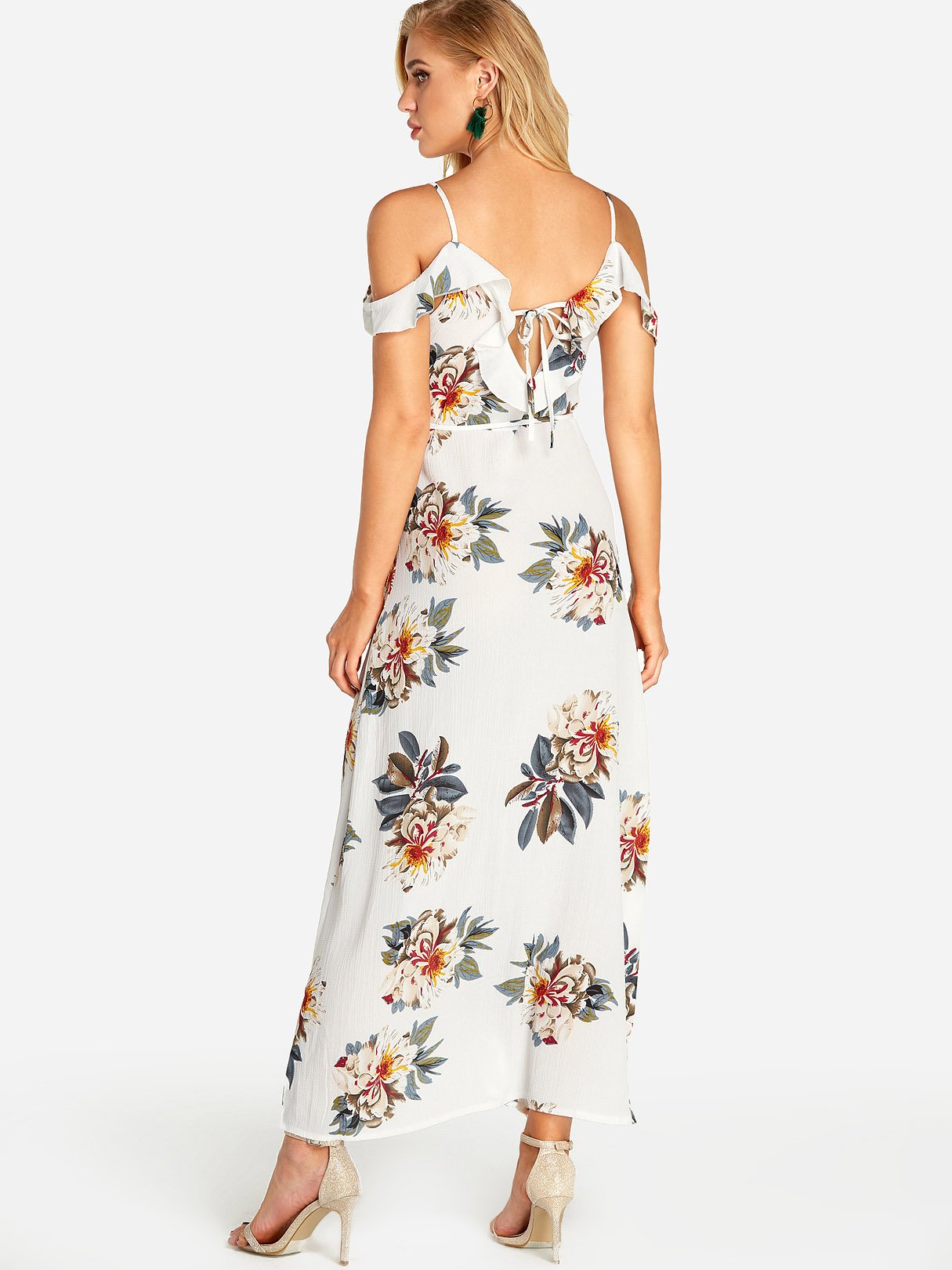 NEW FEELING Womens White Floral Dresses