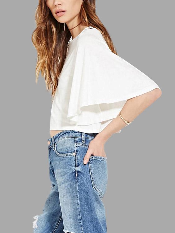 Wholesale Round Neck Plain White Blouses