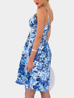 NEW FEELING Womens Blue Floral Dresses