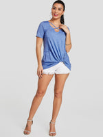 NEW FEELING Womens Blue T-Shirts
