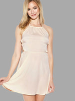 NEW FEELING Womens Beige Mini Dresses