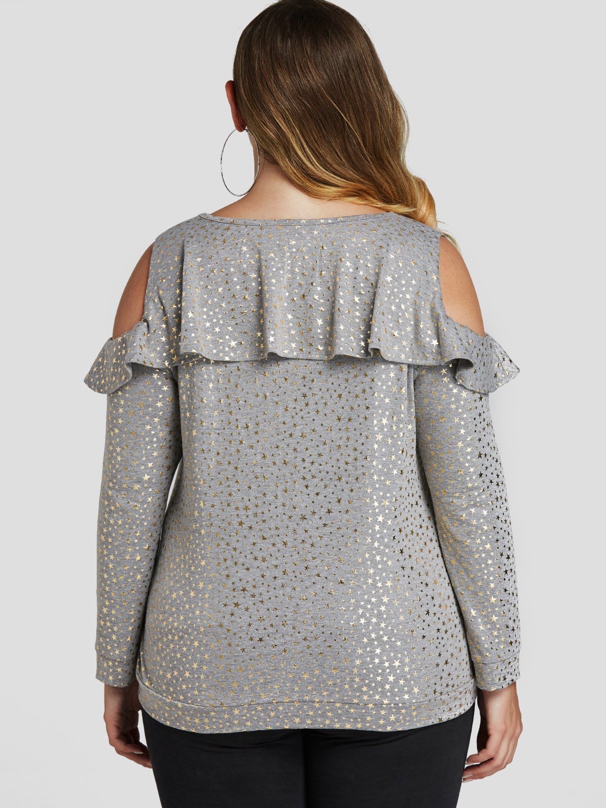 NEW FEELING Womens Grey Plus Size Tops